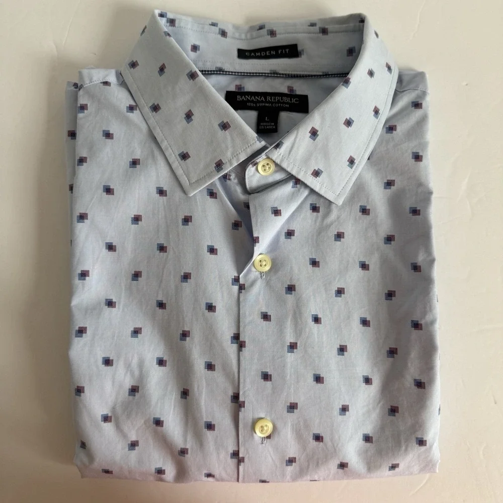 Banana Republic Lot Of 4‎ Camden Fit Long Sleeve Button Down Shirt LARGE Career